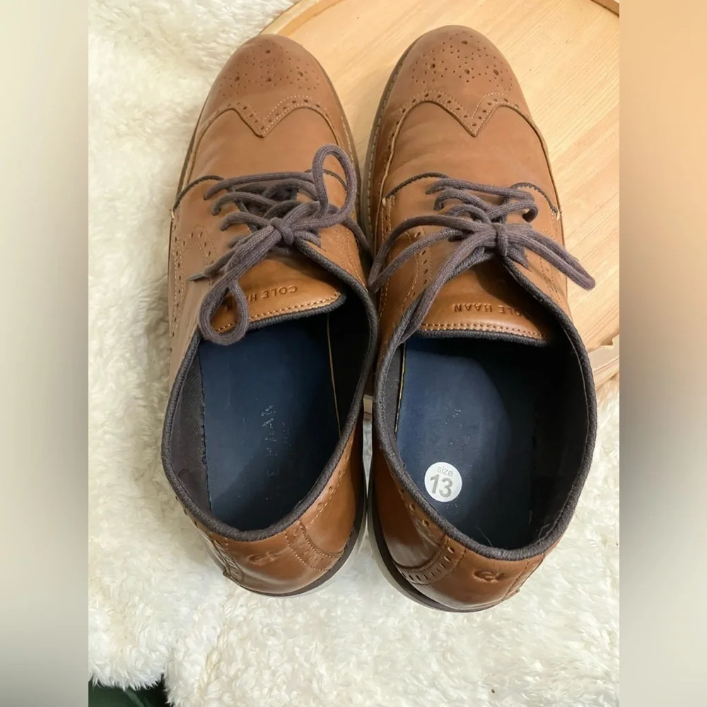 Cole Haan Men's Tan Brown Laced Dress Business Oxfords Size 13
